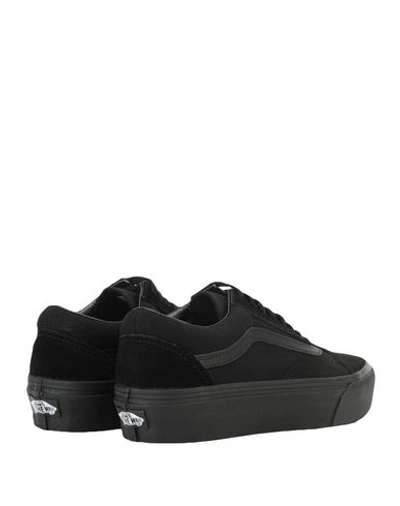Vans Woman Sneakers Black Size 7 Leather In Black
