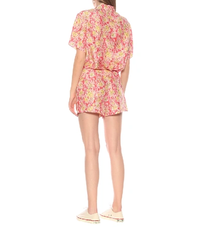 Shop Marni Floral Silk-crêpe Shorts In Pink