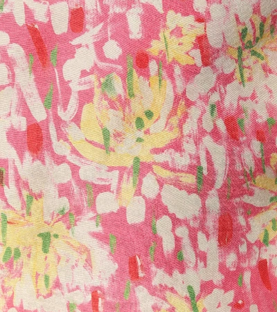 Shop Marni Floral Silk-crêpe Shorts In Pink