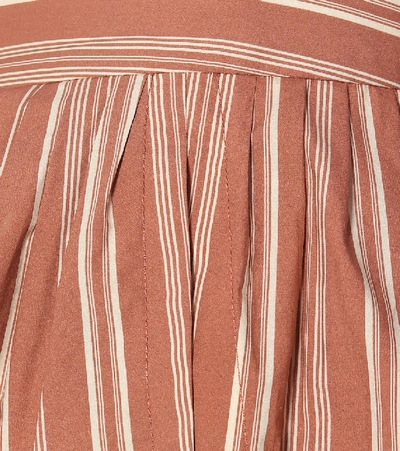 Shop Chloé Striped Cotton Shorts In Orange