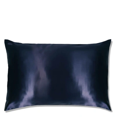 Shop Slip Silk Pillowcase In Navy