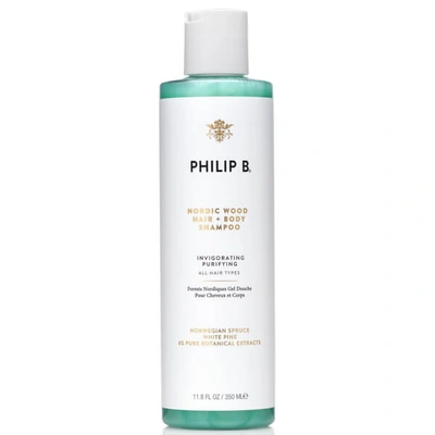 Shop Philip B Nordic Wood Hair And Body Shampoo (350ml) (worth $48.00)