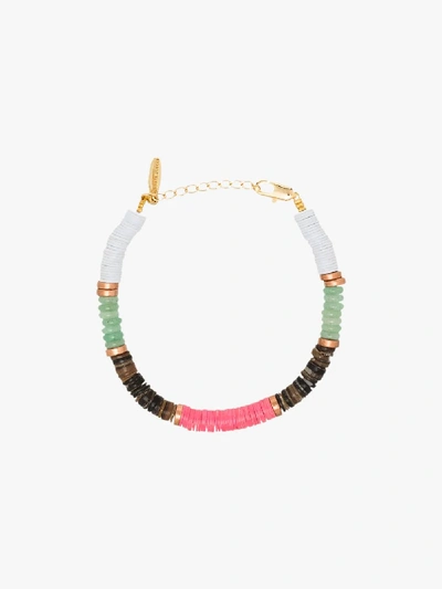 Shop All The Must Gold-plated Precious Heishi Beaded Bracelet In White