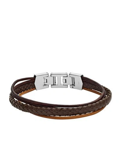 Shop Fossil Bracelets In Dark Brown