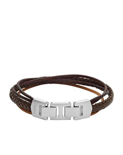 Shop Fossil Bracelets In Dark Brown