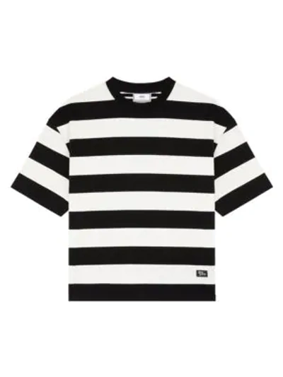 Shop Ami Alexandre Mattiussi Men's Oversized Striped T-shirt In Off White