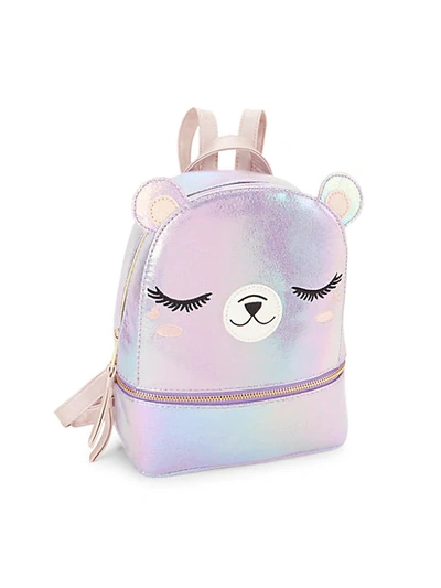 Under One Sky Girl's Bear Faux Leather Backpack In Lavender