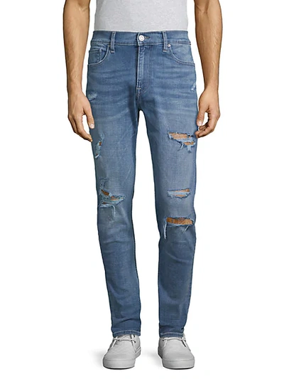 Shop Hudson Distressed Skinny-fit Jeans In Transmission
