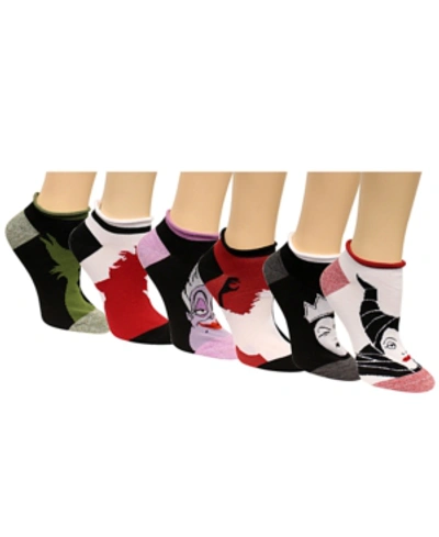 Shop Disney Women's 6-pk. Assorted Villains No-show Socks In Black