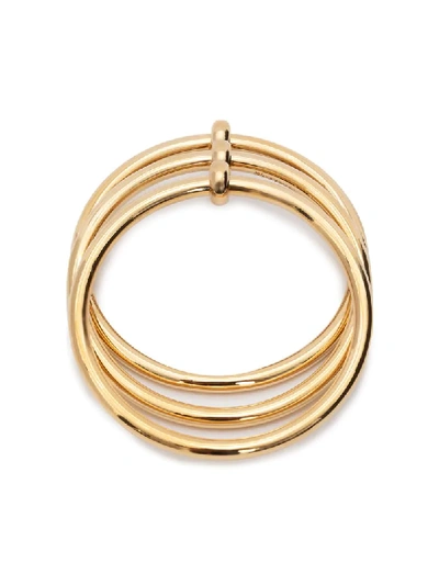 Shop Jw Anderson Triple Bangle Stack In Gold