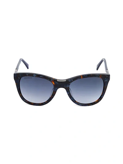 Shop Balmain 56mm Modified Cat Eye Sunglasses In Blue Tortoise