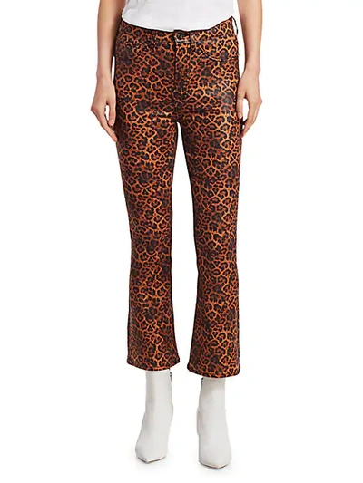 Shop 7 For All Mankind Women's Leopard-print High-rise Slim-fit Kick Flare Jeans