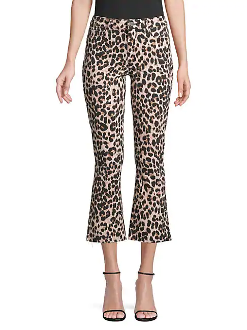 leopard high rise jeans