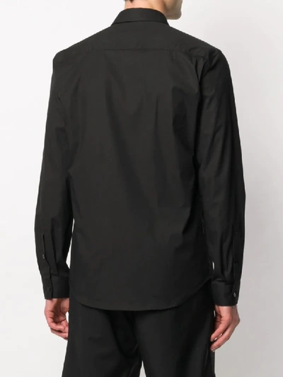 Shop Versace Jeans Couture Tonal Logo Print Shirt In Black