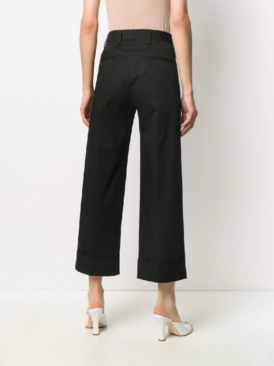 Shop Brag-wette High-rise Wide-leg Cropped Trousers In Black