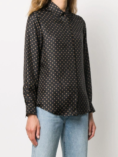 Shop Alberto Biani Circle-print Twill Shirt In Black