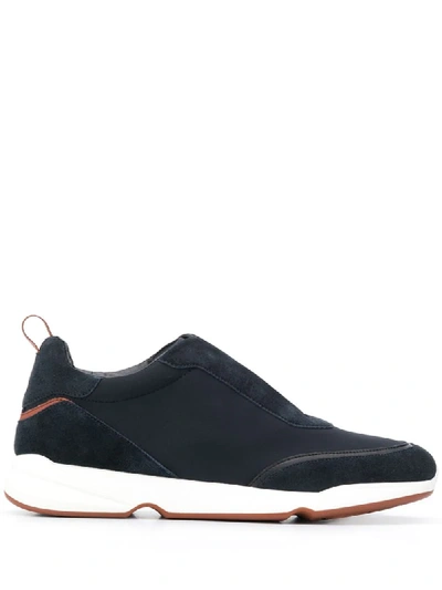 Shop Loro Piana Lace-up Low Sneakers In Blue