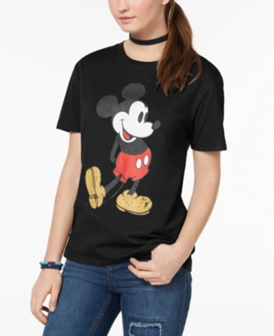 Shop Disney Juniors' Mickey Graphic T-shirt In Black
