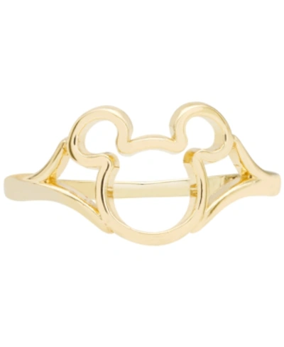 Shop Disney Children's Mickey Mouse Silhouette Ring In 14k Gold In Yellow Gold