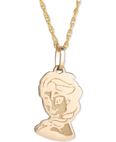 Shop Disney Children's Frozen Elsa 15" Pendant Necklace In 14k Gold
