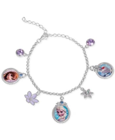 Shop Disney Children's Frozen Character Charm Bracelet In Sterling Silver