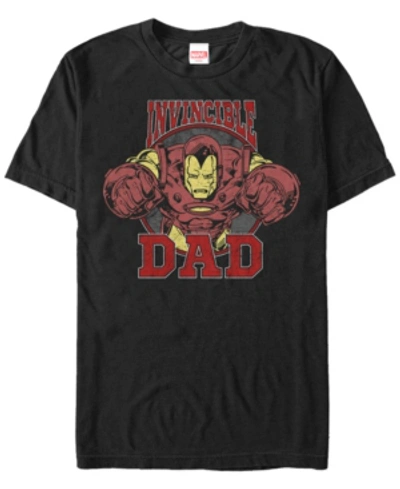Shop Marvel Men's Comic Collection Iron Man Invincible Dad Short Sleeve T-shirt In Black