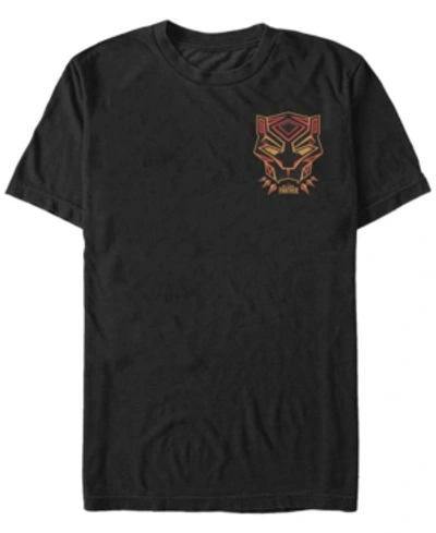 Shop Marvel Men's Black Panther Left Pocket Geometric Black Panther Short Sleeve T-shirt