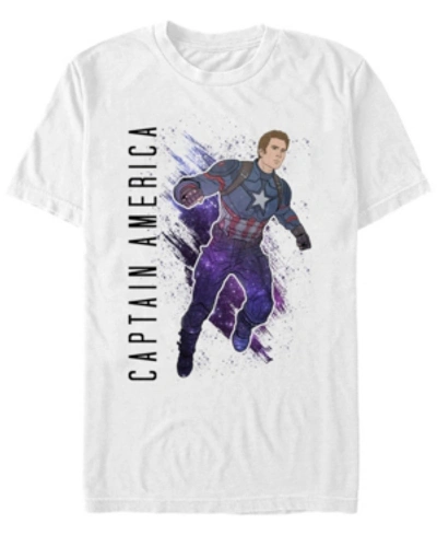 Shop Marvel Men's Avengers Galaxy Painted Captain America Short Sleeve T-shirt In White