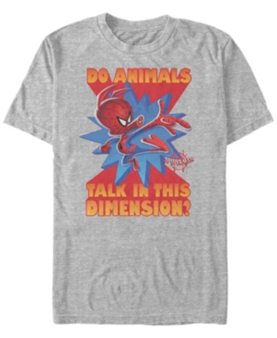 Shop Marvel Men's Spider-man Into The Spiderverse Do Animals Talk Short Sleeve T-shirt In Athletic H