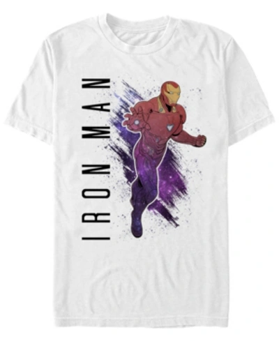 Shop Marvel Men's Avengers Galaxy Painted Ironman Short Sleeve T-shirt In White
