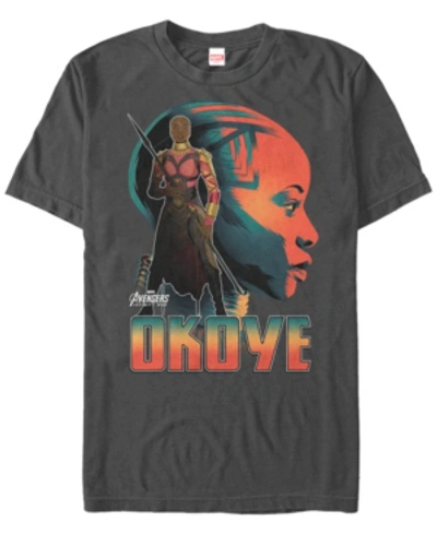 Marvel Men's Avengers Infinity War Okoye Pop Art Posed Profile Short Sleeve T-shirt In Charcoal