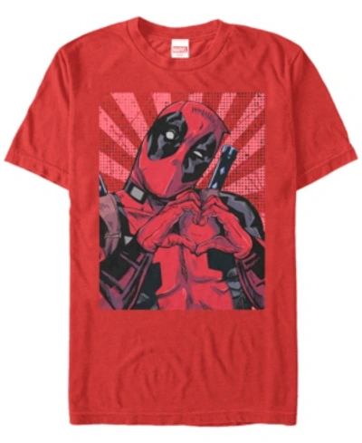Shop Marvel Men's Deadpool Close To The Heart Short Sleeve T-shirt In Red