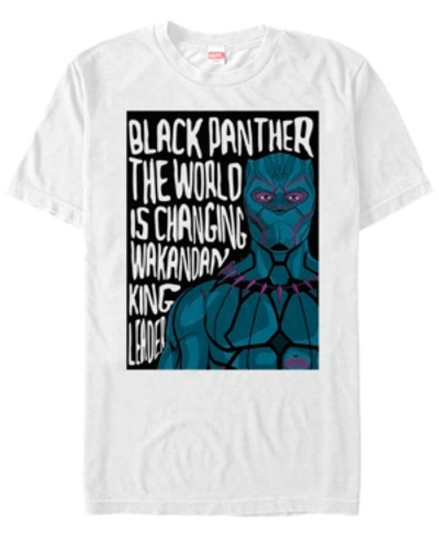 Shop Marvel Men's Black Panther The World Is Changing Short Sleeve T-shirt In White