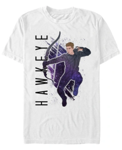 Shop Marvel Men's Avengers Galaxy Painted Hawkeye Short Sleeve T-shirt In White