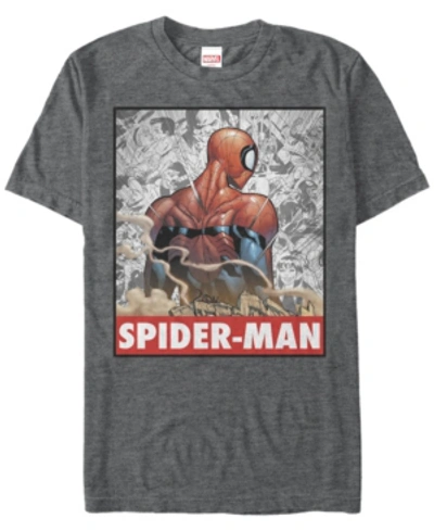 Shop Marvel Men's Comic Collection Spider-man Comic Style Short Sleeve T-shirt In Charcoal H
