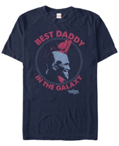 Marvel Men's Guardians Vol.2 Yondu The Best Daddy Short Sleeve T-shirt In Navy