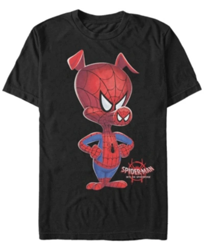 Shop Marvel Men's Spider-man Into The Spiderverse The Fierce Spider-ham Short Sleeve T-shirt In Black