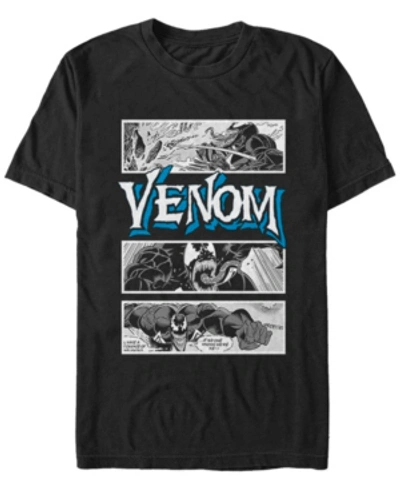 Shop Marvel Men's Comic Collection Venom Action Panels Short Sleeve T-shirt In Black