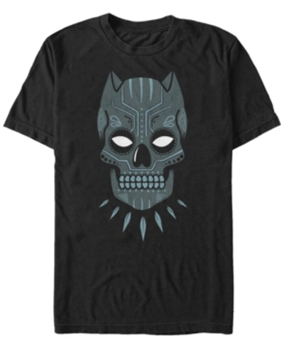Shop Marvel Men's Black Panther Sugar Skull Big Face Mask Short Sleeve T-shirt