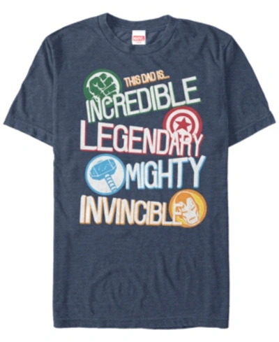Shop Marvel Men's Comic Collection This Dad Is Incredible Short Sleeve T-shirt In Navy Heath