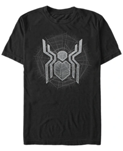 Shop Marvel Men's Spider-man Webbed Spider-man Logo Short Sleeve T-shirt In Black