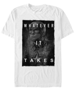 Marvel Men S Avengers Endgame Whatever It Takes Captain America Short Sleeve T Shirt In White Modesens