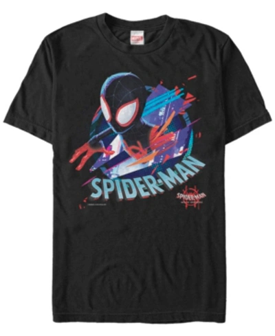 Shop Marvel Men's Spider-man Into The Spiderverse Distorted Geometric Spider-man Short Sleeve T-shirt In Black