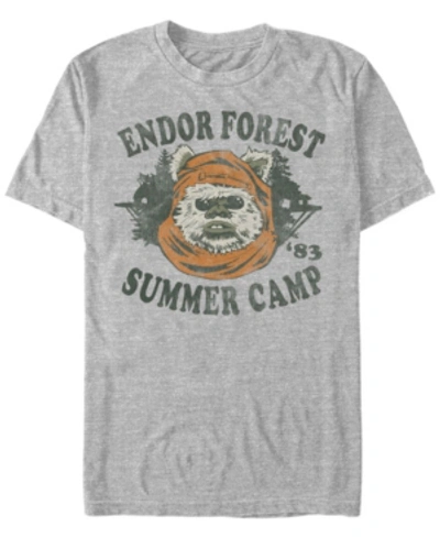 Shop Star Wars Men's Classic Ewok Summer Camp Short Sleeve T-shirt In Gray