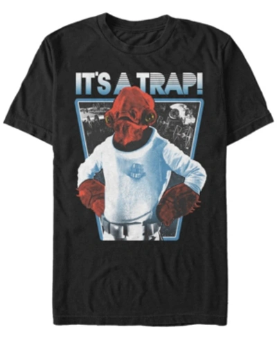Shop Star Wars Men's Ackbar It's A Trap Short Sleeve T-shirt In Black