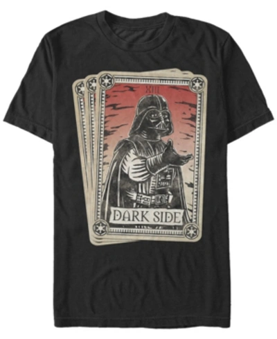 Shop Star Wars Men's Classic Darth Vader Dark Side Tarot Card Short Sleeve T-shirt In Black