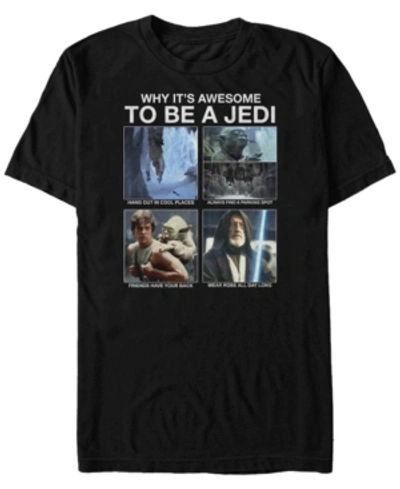Shop Star Wars Men's Classic Why It's Awesome To Be A Jedi Short Sleeve T-shirt In Black