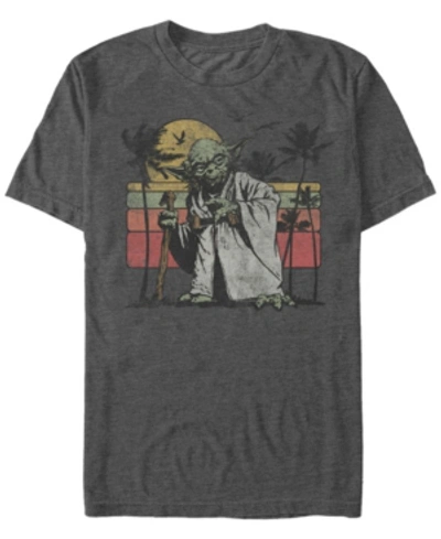 Shop Star Wars Men's Classic Yoda Island Short Sleeve T-shirt In Charcoal Heather