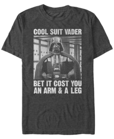 Shop Star Wars Men's Classic Cool Suit Darth Vader Short Sleeve T-shirt In Charcoal Heather