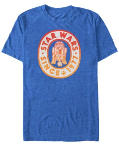 Shop Star Wars Men's Classic R2-d2 Gradient Logo Short Sleeve T-shirt In Royal Heat